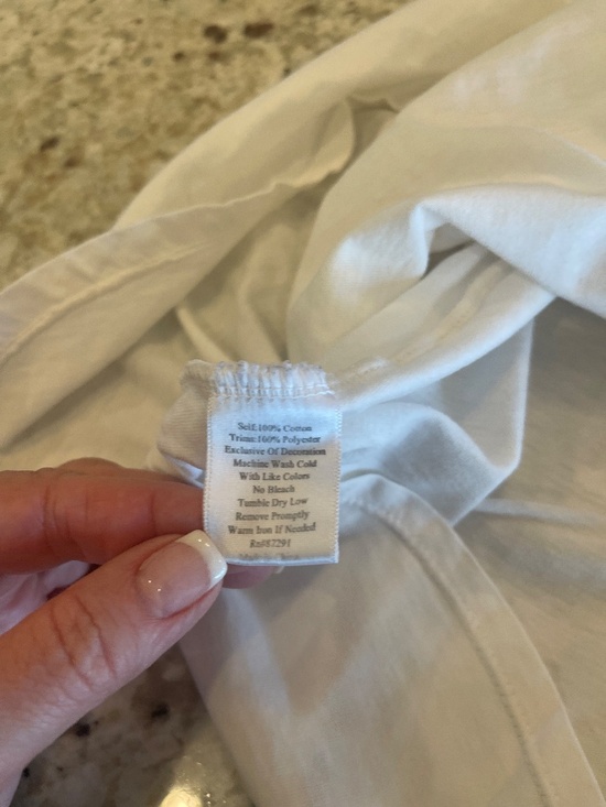 JW Los Angeles Johnny Was Cream Embroidered Floral Short Sleeve T-Shirt Medium - Picture 5 of 6